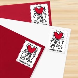100 Love Keith Haring 2025 Forever Postage Stamps‎ USPS Wedding Party Invitation